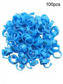 100个红绿鸽脚环，内径8毫米，塑料夹扣开口腿环，编号001-100，适用于鸟类鹦鹉赛跑训练 - 彩色 - 查看 4
