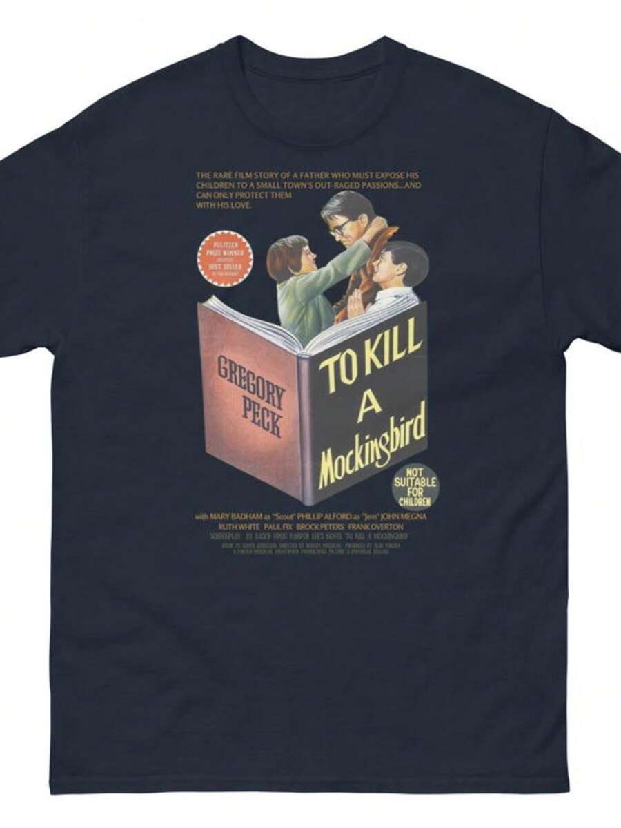To Kill A Mockingbird T-Shirt – Atticus Finch Gregory Peck Tee – Classic Book Movie Shirt – Literary - Black - View 1