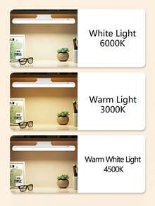 1pc Rotatable LED Vanity Mirror Light, Cordless Rechargeable Makeup Mirror Lamp, Smart Bathroom Vanity Light, Dimmable Desk Lamp For Bedroom, Dorm, Study - Multicolor - View 7