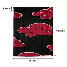 2pcs Anime  Curtain Panels Red Cloud Design Window Drapes, No Rod Needed, Quick Installation, Lightweight Polyester Privacy Window Treatments For Bedroom, Living Room, Kitchen Perfect For Fans Gift, Anime Gifts, Cloud Pattern Curtains, Easy Install Curtains, Bedroom Curtains, Themed Decor, Machine Washable, Blackout Drapes, Home Decorators Window Curtain For Livingroom Bedroom Bathroom Kitchen Zxl - trắng - Xem 4