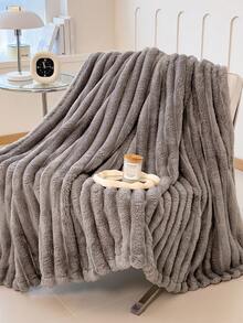 1 pieza Manta suave y cálida a rayas - Poliéster lavable a máquina, ideal para primavera y otoño, hipoalergénica, confort acogedor para todo el año en el sofá, la cama o como regalo - Colores mezclados, manta para sofá, decoración del hogar neutra, material hipoalergénico, decoración de otoño, decoración de invierno, decoración de habitación, vuelta al colegio