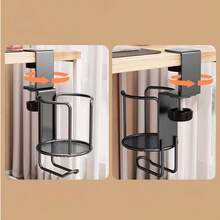 Office Side-Mounted Fixed Cup Holder, Non-Slip Mug Tray, Desktop Space Saving Folding Rack Bathroom Bathroom Accessories Bathroom Tools