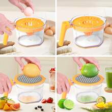 CRENOVA Citrus Juicer 4-In-1 Manual Juicer, Multifunctional Hand Juicer, Lemon Lime Squeezer With Comfortable Grip Handle, 21-Ounce Capacity Orange Juicer (ORANGE) - trái cam - Xem 5