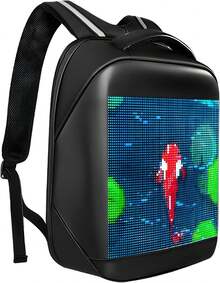 GCCSJ Led Backpack,Laptop Backpack With Programmable Screen, App Control Led Laptop Backpack, Waterproof Led Bag, Travel, Motorcycle Backpack, Unique Gift For Men Or Women,15.6 Inch Laptop (Black) - Black - View 6