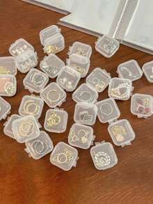 10/20/50pcs Transparent Jewelry Boxes, Small Multipurpose Portable Transparent Jewelry Storage Boxes, Valentine's Day Gift - Multicolor - View 3