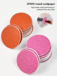100pcs/Box Colorful Nail File Sanding Discs, Nail Grinding Discs With Bearings, Nail Care Tools, Flat Head Foot Grinding Discs - Multicolor - View 7