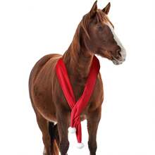 Christmas Warm Wool Horse Scarf, Red Santa Claus Horse Riding Supplies, Holiday Christmas Parade, New Year Decoration