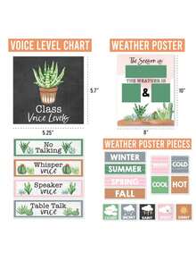 Classroom Calendar, 98 Pieces, Bulletin Board, Hadley Designs, Calendars & Planners, Calendar 2025, Calendar Creative Minimalist, Calendar>Teacher, Yearly Calendars, Calendario 2025-2026, Academic Calendar 2025-2026, Wall Calendar 2025, Numbers Calendar, - Cactus - 查看 3