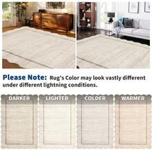 Modern Home Decor Simple Living Room Area Rug Non Slip Thin Bordered Entrance Runner Rug Non Shedding Low Pile Mat Throw Rug Easy To Clean Stain Resistant Carpet Printed Washable Soft Floorcover For Dinning Room Kitchen Laundry Bathroom Bedroom - Beige - View 6