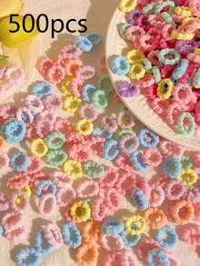 100/300/500 件螺纹防滑发带，多色高弹力橡胶毛巾发带，女孩蝴蝶结发夹，适合日常佩戴的四季发饰，节日礼物 - 彩色 - 查看 8