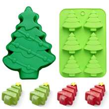 1 عبوة قالب كيك شجرة الميلاد ثلاثية الأبعاد من السيليكون، قوالب خبز عيد الميلاد، قوالب صابون يدوية الصنع، قوالب بسكويت وشوكولاتة وصينية ثلج DIY لحفلات العطلات وديكورات عيد الميلاد والملابس والهدايا والديكور