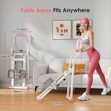 Foldable Stair Stepper For Home Gyms, Vertical Climbing Machine, Foldable Step Climber, Full-Body Workout, Adjustable Handrails/Pedals, 3-Level Incline Adjustment, White - trắng - Xem 6