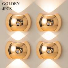 LED Smart Motion Sensor Wall Light, Wireless Rechargeable LED Wall Lamp, 3 Color Adjustable, Battery Powered Night Light, Rotatable, Easy Installation, Adjustable Color Temperature & Brightness, Suitable For Corridor, Bathroom, Bedroom, Kitchen, Cabinet, Stairs, Entrance, Bedside, Table, Wardrobe, Home Decor, Living Room, Sensor Light, Bedside Lamp, LED Light, Wireless Lamp - Multicolor - View 16