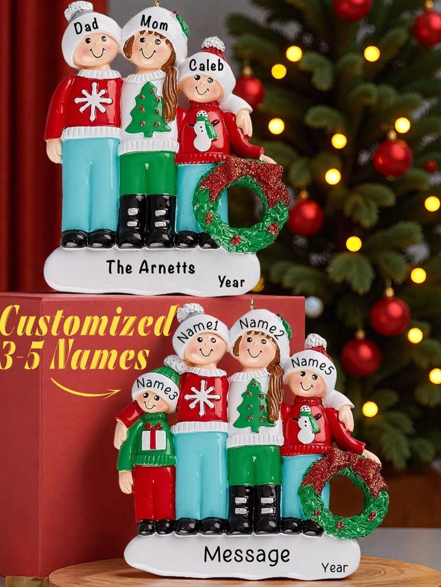 1 món đồ trang trí cây thông Noel cá nhân hóa, đồ trang trí treo bằng gỗ, có thể tùy chỉnh tên các thành viên trong gia đình, quà tặng Ngày của Mẹ, quà tặng cho mẹ, bà, trang trí nhà cửa, trang trí Ngày Valentine, bền, trang trí đẹp, có thể tái sử dụng, thanh lịch, thời trang, nhiều màu sắc, hiện đại, có thể tùy chỉnh, cá nhân hóa, độc đáo, món quà lý tưởng cho bạn gái, bạn trai, bố, bạn gái, mẹ, gia đình, bạn bè - Đỏ - Xem 1