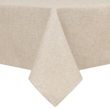 Faux Linen Rectangle Tablecloth - Wrinkle And Stain Resistant Washable Table Cloth For Kitchen Dining Room Holiday Table Cover For Dinner, Beige, 60 X 140 Inch - Beige140x60Rectangular - View 1