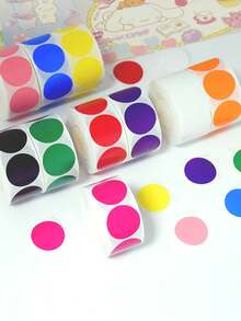 1Roll Kraft Paper Round Self-Adhesive Label Paper, Solid Color Kraft Paper Label Sticker, Mini Brown Kraft Round Label Stickers, DIY Stickers, Holiday Decorations, Seal Stickers For Gifts And Packaging, Plain Spiral Sketchbook, Simple And Portable Sketch Pads, Simple Multi-Purpose Writable Label Sticker For Student, School, Office, Christmas - Multicolor - View 7