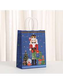 6/12/18 piezas, Bolsa de tela con estampado de Cascanueces, Bolsa de regalo para fiesta de Navidad, Bolsa de papel kraft con dibujos animados, Suministros para fiesta de Navidad - Multicolor - Ver 7