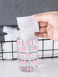 Chai bơm đựng dung tích 150ml/200ml/300ml dùng cho nghệ thuật làm móng, chai bơm trong suốt có họa tiết nơ hồng, hộp đựng dung dịch tẩy sơn móng tay có cồn, chai tẩy trang tái sử dụng dung tích lớn, dung dịch tẩy sơn móng tay, đầu bơm, chai đựng acetone rỗng du lịch, phụ kiện trang điểm thiết yếu cho ký túc xá và phòng tắm. - Nhiều màu - Xem 4