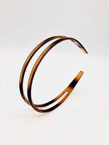 2条/1条装 女士简约黑色、焦糖色、豹纹防滑锯齿塑料发箍，时尚百搭优雅极简发饰，适合日常、休闲、派对、通勤、度假、发型设计、洗脸化妆、搭配服装，发箍、发圈、锯齿发箍、发带、女士头饰 - 彩色 - 查看 6