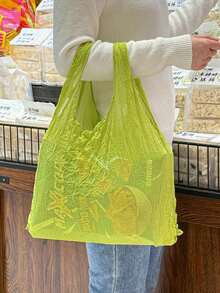 女士可扩展手提袋，弹力购物手提包，大容量可重复使用购物袋，弹性便携，适合居家、旅行和购物，多种颜色可选，可折叠购物袋，菠萝旅行袋，褶皱气泡袋，适合旅行、露营、户外、海滩、夏季度假 - 彩色 - 查看 10