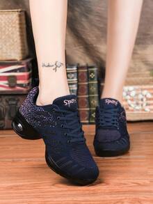 女士舞蹈鞋，透气网眼休闲鞋，软底健身瑜伽舞蹈鞋，适合所有季节