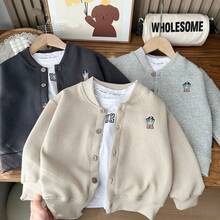 Children/Toddler Cartoon Knitted Cardigan Jacket, Autumn New Arrival - Dark Grey - View 5