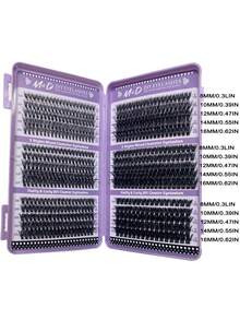 Halloween Gift 580 Pieces Eyelash Extension Set, DIY Eyelash Extension Set Single Eyelash Cluster D Curl, Multiple Styles Of Hot Melt Hair, Super Thick Eyelash Cluster, Makeup Tools, Suitable For Self-Operation At Home (30D-40D-50D-60D-80D-100D)