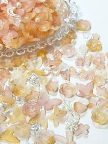 100pcs/70g Matte Blue Rose Beads Material, DIY Bracelet, Necklace, Phone Case, Jewelry, Handmade Craft, Multi-Purpose Beading, Gift For Friends, With Holes