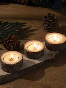1/3/6 Pezzi Portacandele in legno per Tealight, Portacandele in legno per Votiva per Centrotavola per Matrimoni, Compleanni, Vasi da Fiori per Centrotavola Rustici, Decorazione per la Casa, Ottimi Regali, Decorazione Natalizia, Decorazione di Ognissanti, Forniture Scolastiche