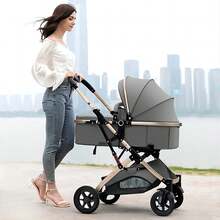 Carreola Para Bebés Con Portabebe, Carriola Para Bebé Bastón - Gris - Ver 1