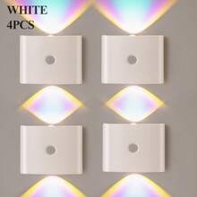 Wiederaufladbare LED Bewegungssensor Nachtlicht, Induktionslampe, LED Wandleuchte - Auto Ein/Aus, Batteriebetrieben (1200mAh) für Schlafzimmer, Flur, Treppe - Modernes minimalistisches Design, zeitgenössischer Stil, RGB Nachtlicht für Schlafzimmer, Treppenbeleuchtung, minimalistisches Licht, energieeffiziente Beleuchtung