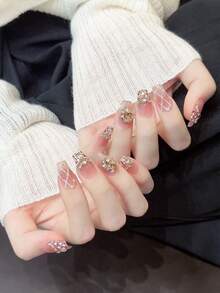 Bộ 10 móng tay giả ngắn thủ công, dụng cụ làm móng mùa hè, móng tay dài đi biển cho nữ và bé gái, móng tay giả đầu Pháp hình quả hạnh nhân thời trang có thể tái sử dụng cho giáo viên, học sinh, văn phòng, du lịch, công sở thanh lịch - Nhiều màu - Xem 5