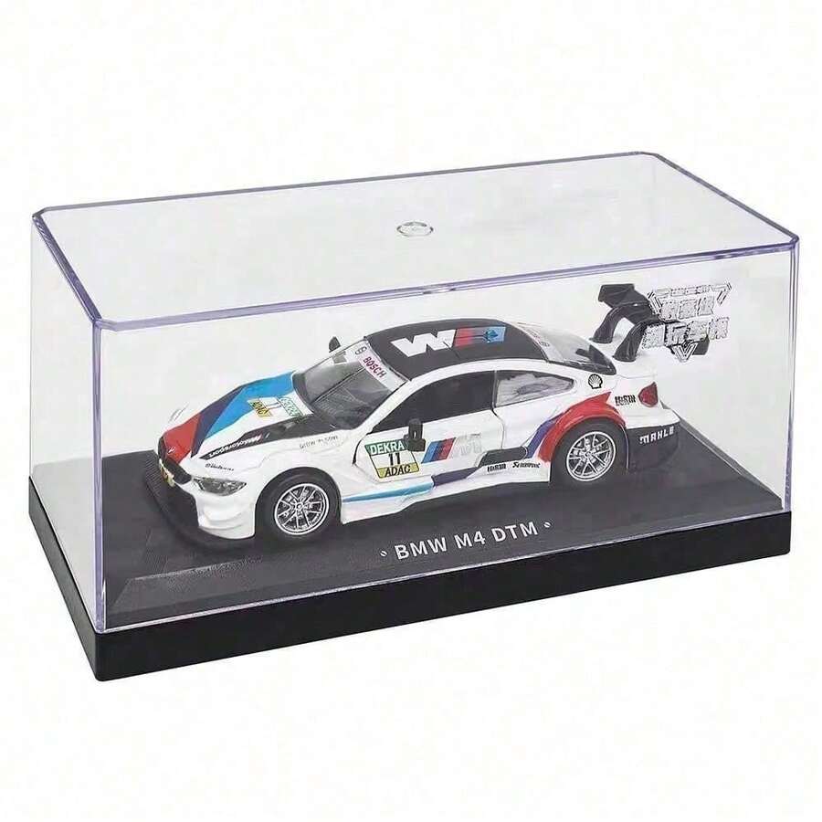 C C A 1:44 Maßstab BMW M4 DTM Druckguss Legierung Modell Auto Sammleredition mit Staubschutz und Präsentationsständer, Simulationsmodell aus Legierung, Türen können geöffnet werden, Weihnachts- und Geburtstagsgeschenk für Kinder