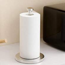 Black Tissue Holder Countertop, Independent Tissue Dispenser, Kitchen Roll Holder, Stainless Steel Tissue Roll Holder With Weighted Base In Kitchen And Bathroom - Silver - View 1