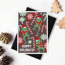 Tarjeta de Navidad sencilla, Tarjeta de Navidad linda, Tarjeta para amantes de las ranas, Tarjeta de cumpleaños, Tarjeta de felicitación, Tarjeta de aniversario, Tarjeta de , Tarjeta de agradecimiento de invierno, Tarjeta de Feliz Navidad