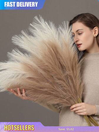 100/50/30/20/10/3/1 仿蒲苇、蒲苇、蒲苇、落地花瓶用蒲苇、花瓶填充用蒲苇装饰、波西米亚乡村农舍家居装饰、婚礼派对装饰、情人节、生日毕业礼物、秋季装饰、秋季