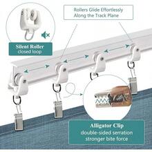 Flexible Bendable Ceiling Curtain Track Room Divider 12Ft Curved Curtain Rail Wall Mount RV Sliding Hospital Ceiling Track System Set For Curtains Bay Window - 8英尺 - 查看 6