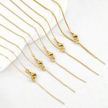 1 Pc Universal Threading Type Necklace Chain Color Retention 18k Gold-Plated Box Chain, O-Shaped Chain, Snake Bone Chain, Suitable For DIY Handcrafted Chain Necklaces, Suitable For Ladies To Layer And Wear Daily - Universal Needle Necklace Chain - View 5