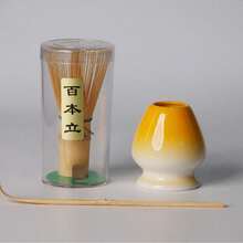 1 套日本抹茶搅拌器套装，完美抹茶套装包括窑变陶瓷抹茶碗（带喷嘴）、抹茶搅拌器和搅拌器支架、勺子、筛子、日本抹茶仪式茶具（用于抹茶粉），是抹茶爱好者和初学者的礼物 - 彩色 - 查看 5