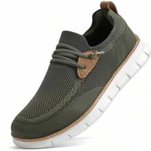 Mens Casual Loafers Shoes Slip On Fashion Walking Dress Sneakers Business Oxfords Work Lightweight Soft Sole Zapatos-20256688 - 綠色 - 查看 1