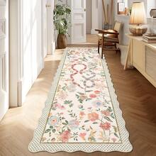 1Pcs Room Decor Modern Washable Scalloped Floral Snake Area Rug For Living Room Indoor Bedroom Foldable Floor Mats, Soft Low Pile Non Shedding Carpets For Offices Non-Slip Runner For Hallway Dorm - 米色 - 查看 4