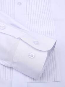 2025 Wing Collar French Dress Shirt  Free Bow Tie  Stretch Comfort Fit Wrinkle-Free & Breathable Self-Tie Wing Collar Shirt Groom's Luxury Wingtip Shir Black Tie Ready Wedding/Black Tie/Gala - 白色 - 查看 4
