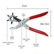 1Pcs Hole Puncher 6 In 1 Multi-Function Portable Leather Puncher Hole Puncher Household Tool Punching Pliers - Default - View 4