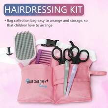 Kids Pretend Play Hairstyling Toy Set - Blow Dryer & Straightener, Girls Beauty Salon Makeup Dress Up Princess Accessories Gift Toys