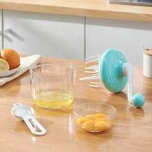 Household Kitchen Cooking Small Tools Silicone Semi-Automatic Eggs Beater Cake - Multicolor - View 5