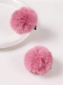 10个/套 女孩毛绒球发夹，休闲抓夹，可固定刘海和碎发，适合日常使用，秋冬季 - 彩色 - 查看 7