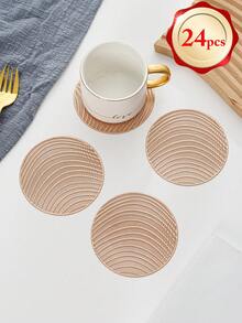 6-24pcs Gold Hollow Round PVC Coasters, Waterproof, Washable, Easy To Clean, Anti-Slip, Suitable For Dining Table, Glasses, Holidays, Weddings, Parties, Festivals - Size(3.94in Round) - View 17