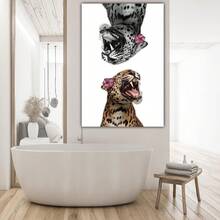 1pc Leopard Print/Cheetah Wall Art - Modern Animal Poster Painting With Bold Black Spots, Frameless Canvas For Living Room, Bedroom, Office Decor - Housewarming Gift, Spring/Summer Home Decoration, Leopard Decor, Bedroom Artwork, Contemporary Artwork, Highquality Print, Interior Designers - Multicolor - View 11