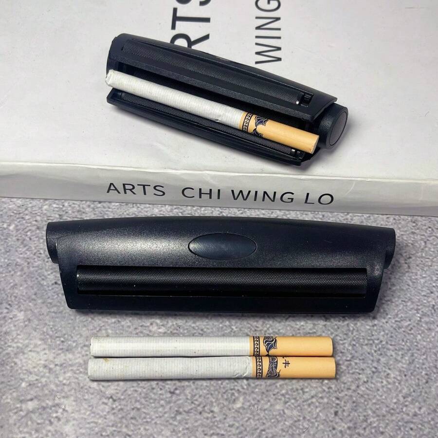 3/4.3inch Manual Cigarette Rolling Machine Portable Tobacco Winder Raw Grass Rollers Cigarette Device Machine Smoking Accessories Cigarette Tool Gift - 黑色 - 查看 1