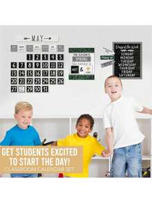 Classroom Calendar, 98 Pieces, Bulletin Board, Hadley Designs, Calendars & Planners, Calendar 2025, Calendar Creative Minimalist, Calendar>Teacher, Yearly Calendars, Calendario 2025-2026, Academic Calendar 2025-2026, Wall Calendar 2025, Numbers Calendar, - 農舍現代灰色 - 查看 6